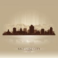Salt Lake City, Utah skyline city silhouette