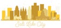 Salt Lake City Utah USA City skyline golden silhouette. Royalty Free Stock Photo