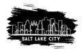 Salt Lake City Utah USA City Skyline Silhouette. Hand Drawn Sketch Royalty Free Stock Photo