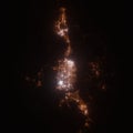 Salt Lake City (Utah, USA) street lights map. Satellite view on modern city at night. Royalty Free Stock Photo