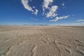 Salt lake flats, desert sky