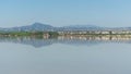 Salt lake of Larnaca and flamingos