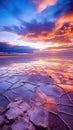 Salt Lake Reflections Crystalline Surface Vivid Colors Sunset Landscape Background Royalty Free Stock Photo