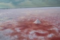 Salt lake with rose water and salt. Magnificent landscape