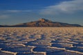 Salt Lake Salar de Uyuni in the afternoon sun Royalty Free Stock Photo