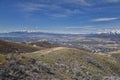 Salt Lake and Utah County Valley views from Sensei Lolo loop trail snowy mountain valley in Lone Peak UTah