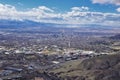 Salt Lake Valley and City panoramic views from the Red Butte Trail to the Living Room, Wasatch Front, Rocky Mountains in Utah Royalty Free Stock Photo