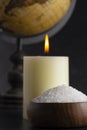 Salt and Light on a Dark Moody Background Royalty Free Stock Photo