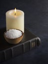 Salt and Light on a Dark Moody Background Royalty Free Stock Photo