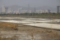 Salt making process from ocean or Concentrating pond 002 Royalty Free Stock Photo