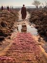 Salt March Legacy: Follow the footsteps of Gandhi\'s historic Salt March, Royalty Free Stock Photo