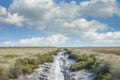 Salt Marsh in North Frisia North Sea Wattenmeer National Park Germany