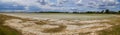 The salt marshes - panoramic view to dryied lake near Neusiedler Lake Royalty Free Stock Photo