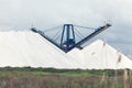 Salt mine processing and heavy production crane in Spain Royalty Free Stock Photo