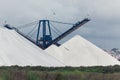 Salt mine processing and heavy production crane in Spain Royalty Free Stock Photo