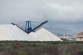 Salt mine processing and heavy production crane in Spain Royalty Free Stock Photo