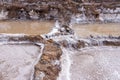 Salt mine terraces in Peru Royalty Free Stock Photo