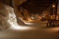 Salt mines underground. Neural network AI generated