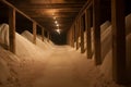 Salt mines underground. Neural network AI generated