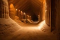 Salt mines underground. Neural network AI generated