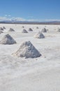 Salt mounds at Lake Salar de Uyuni