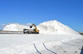 Salt Mountain - JCB Digger Loading A Lorry Royalty Free Stock Photo