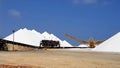 Salt mountains of mining on Bonaire Royalty Free Stock Photo