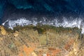 Salt pans in Malta, aerial dorne view