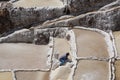 Salt Pans of the Maras Sal Salt Flats in Maras, Peru
