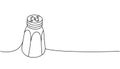 Salt or paper shaker one line continuous drawing. Kitchen tools continuous one line illustration. Vector minimalist Royalty Free Stock Photo