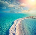 The salt path in the Dead Sea Royalty Free Stock Photo