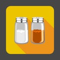 Salt, pepper concept background, cartoon style