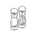 Salt and pepper grinder, spice shaker Royalty Free Stock Photo