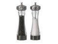 Salt and pepper grinders standing up isolated Royalty Free Stock Photo