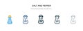 Salt and pepper icon in different style vector illustration. two colored and black salt and pepper vector icons designed in filled Royalty Free Stock Photo