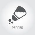 Salt pepper shaker icon drawing in flat art style. Label for culinary design needs. Vector illustration Royalty Free Stock Photo