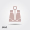 Salt and pepper shaker vector illustration. Flat icon Royalty Free Stock Photo