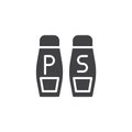 Salt and pepper shakers icon vector
