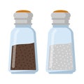 Salt and pepper shakers isolated on white background, Vector Royalty Free Stock Photo