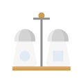 Salt and pepper Shakers with stand icon, Tableware Flat vector Royalty Free Stock Photo