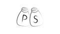 Salt and pepper shakers vector icons on white background Royalty Free Stock Photo
