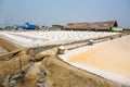 salt piles in the Saline from Samutsakorn, Thailand. Salt Culture of Thailand It is made in the summer of every year