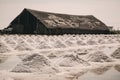 salt piles in the Saline from Samutsakorn, Thailand