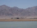 Salt ponds and mountains Arava, Negev, Israel, Jordan Royalty Free Stock Photo