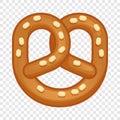 Salt pretzel icon, cartoon style Royalty Free Stock Photo