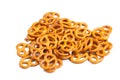 Salt pretzels isolated on white background.Copy space Royalty Free Stock Photo