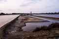 Salt production field in thailand Royalty Free Stock Photo