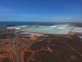 Salt production ponds Port Hedland Western Australia Royalty Free Stock Photo