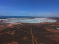 Salt lake production ponds Port Hedland Western Australia Royalty Free Stock Photo