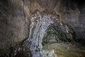 Salt protrudes from the walls of the salt cave Kolonel in Mount Sodom in southern Israel Royalty Free Stock Photo